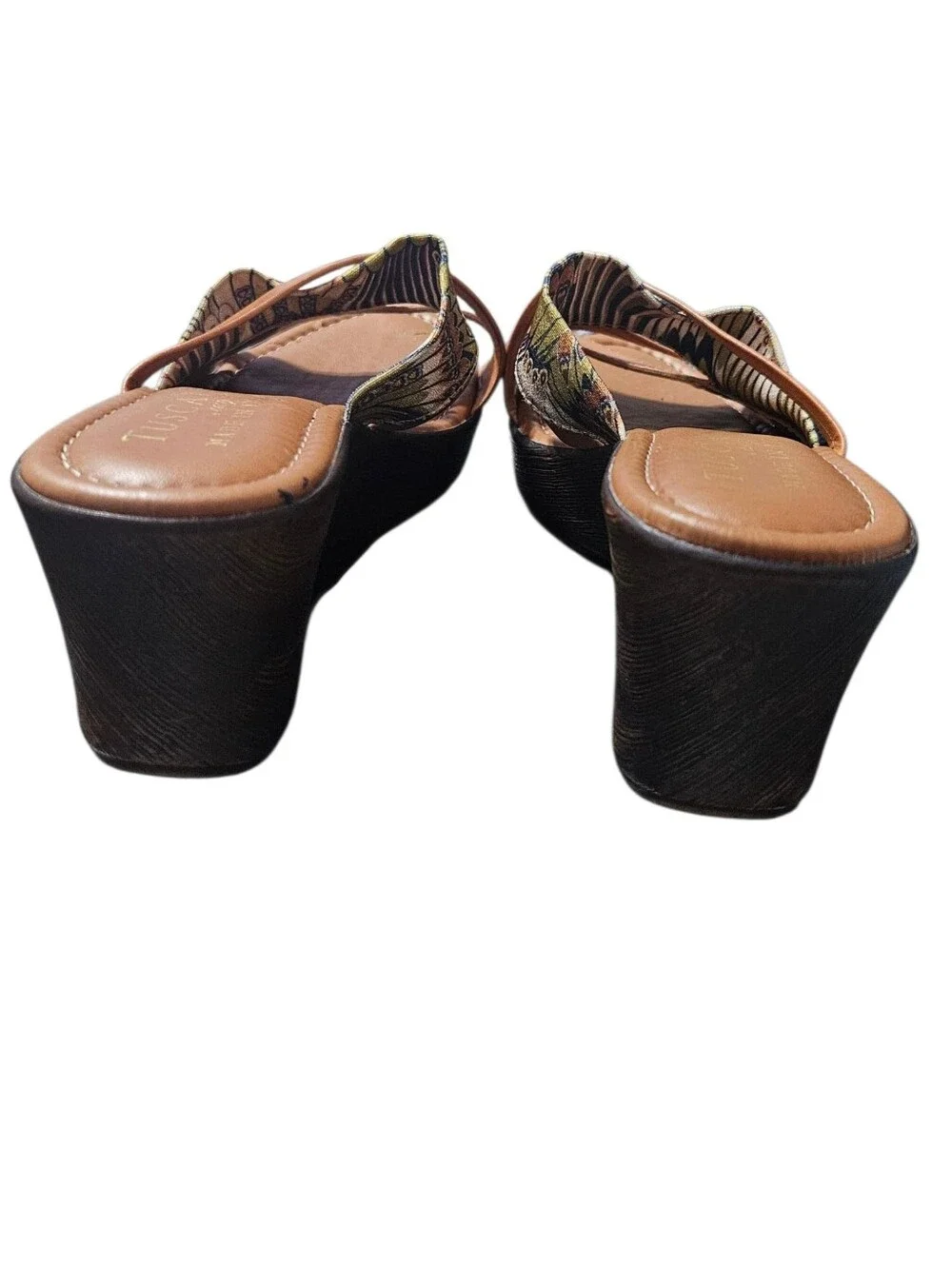 Tuscany by Easy Street Size 8M Made in Italy Women's Wedge Slide Sandals